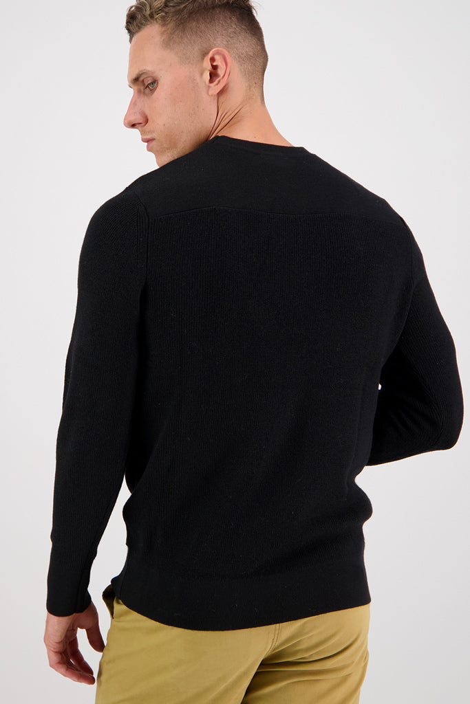 Swanndri Otahu River Crew Neck Merino Black