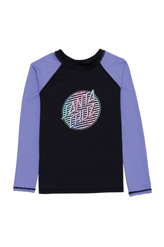 Santa Cruz Awesome Dot Lavender Black Rash Guard