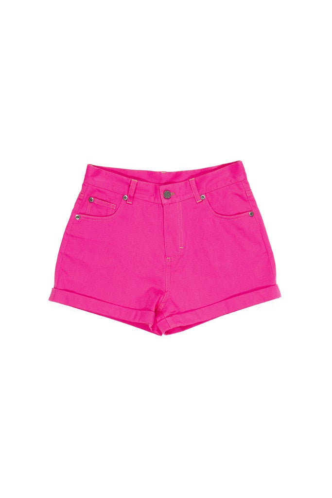 Santa Cruz Girls Mushroom Monarch Dot Pink Denim Short