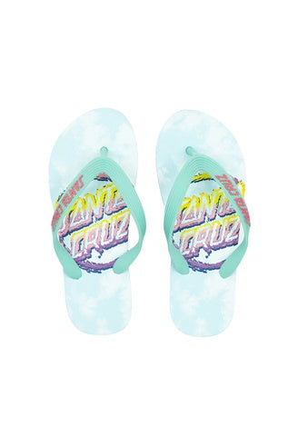 Santa Cruz Girls Throwdown Dot Aqua Jandal