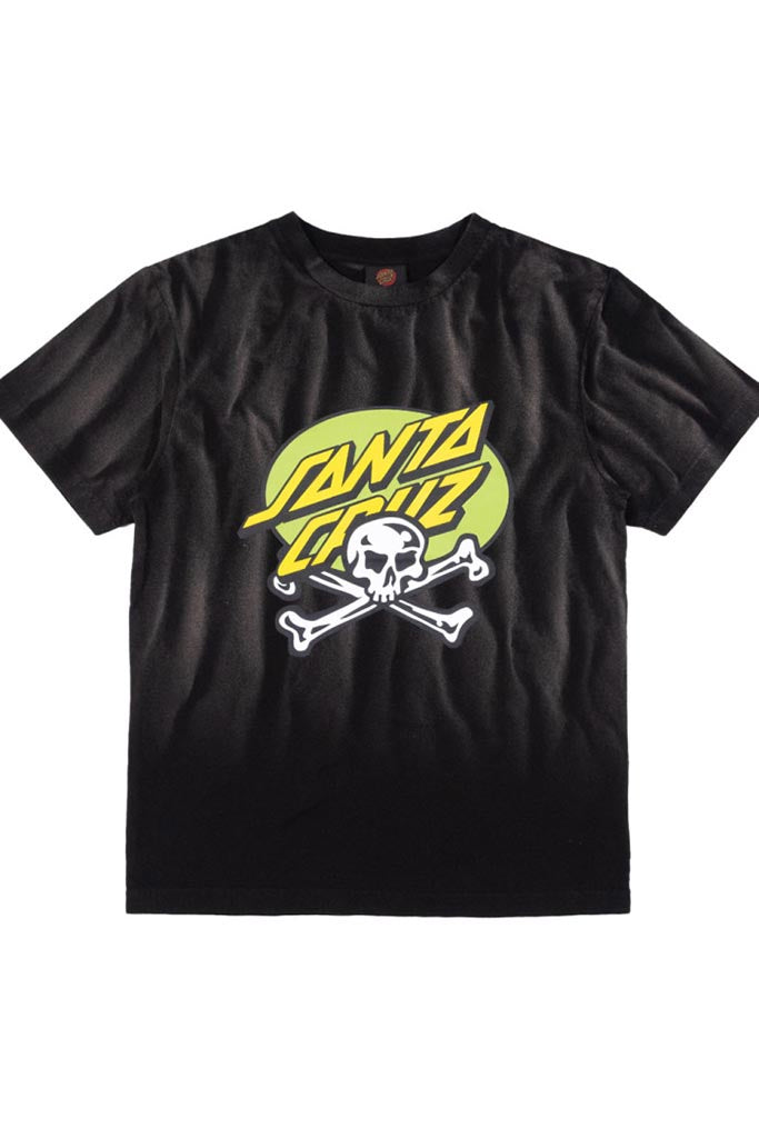 Santa Cruz Oval Dot Skull Tee Black