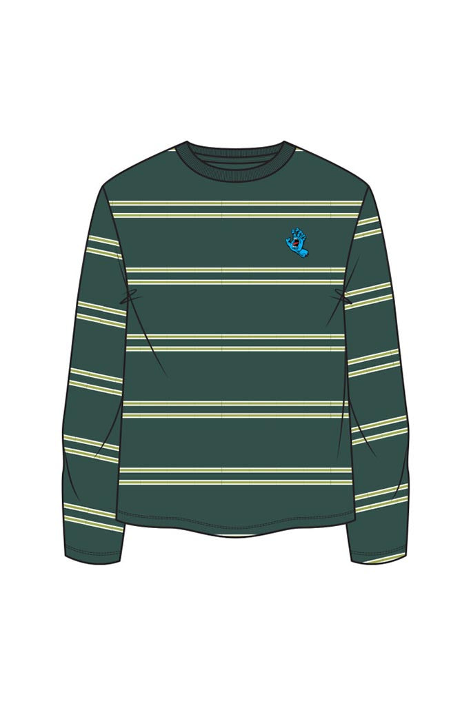 Santa Cruz Screaming Hand Tee Dark Cedar Stripe