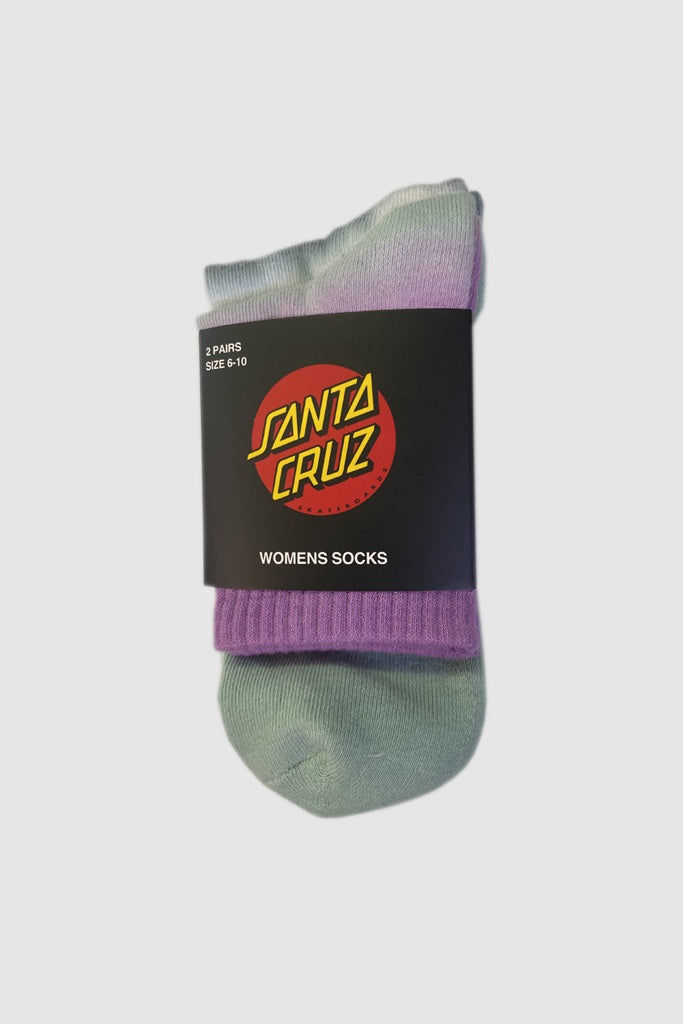 Santa Cruz Womens 2 Pack Quarter Crew Socks Multi