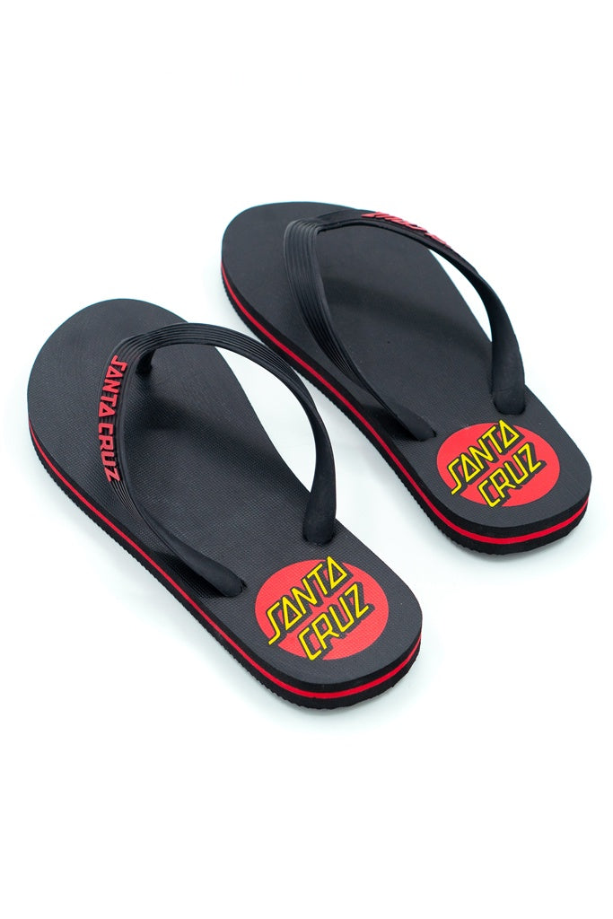 Santa Cruz Youth Classic Dot Black Jandal