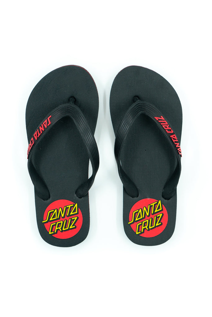 Santa Cruz Youth Classic Dot Black Jandal