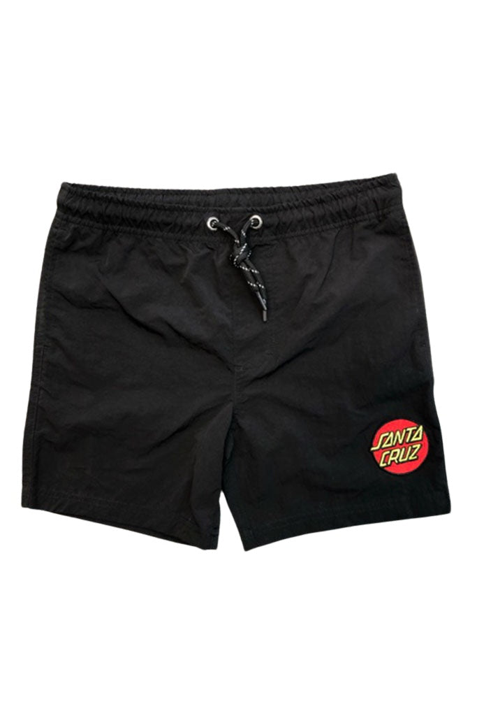 Santa Cruz Youth Classic Dot Cruzier Black Boys Beach Shorts