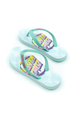 Santa Cruz Girls Throwdown Dot Aqua Jandal