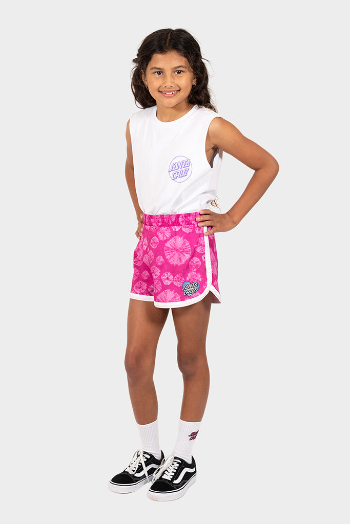 Santa Cruz Girls Gradient Heart Dot Orchid Tie Dye Swim Short