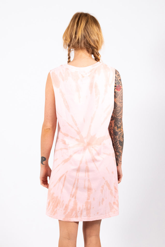 Santa Cruz Yin Yang Dot Rose Tie Dye Casual Dress