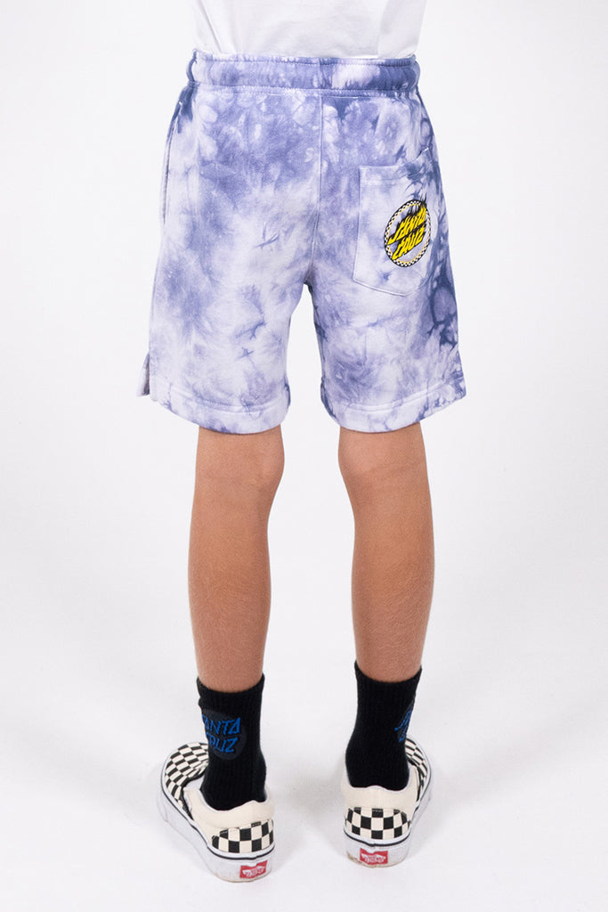 Santa Cruz Youth Checked Out Flamed Dot Blue Tie Dye Trackshort