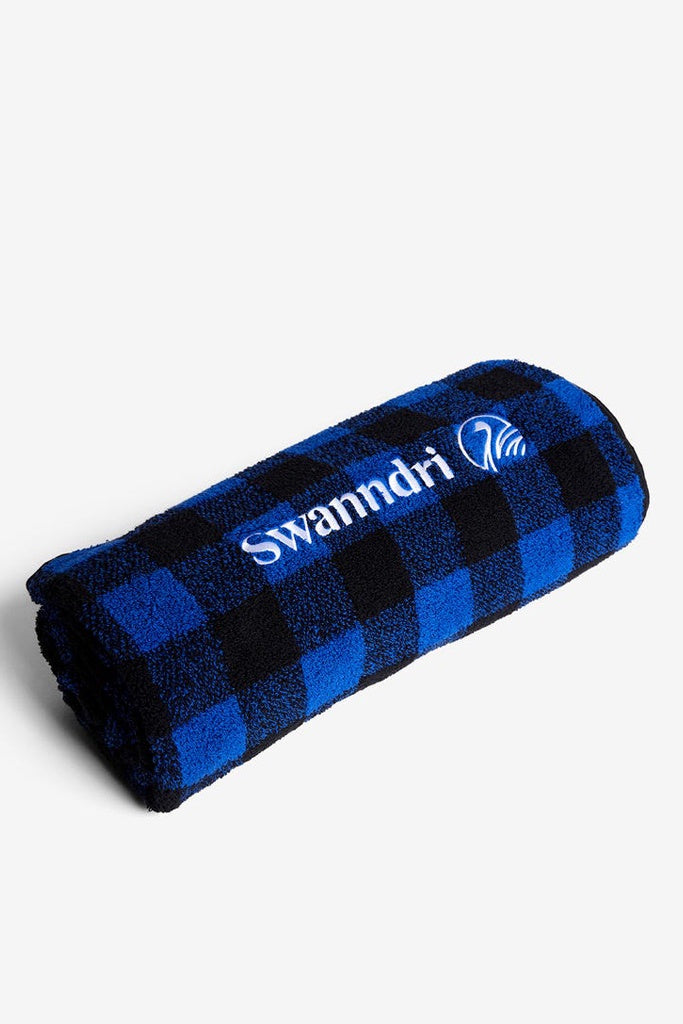 Swanndri Beach Towel Blue Black Check