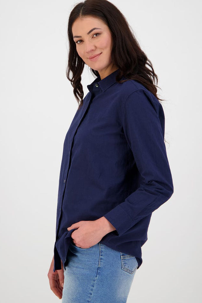 Swanndri Catalina Boyfriend Shirt Navy Harry and Her