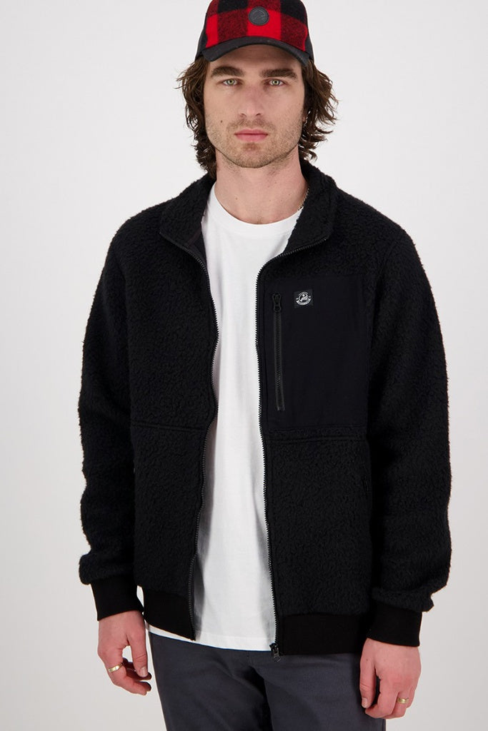 Swanndri Churchill Wool Fleece Jacket - Black