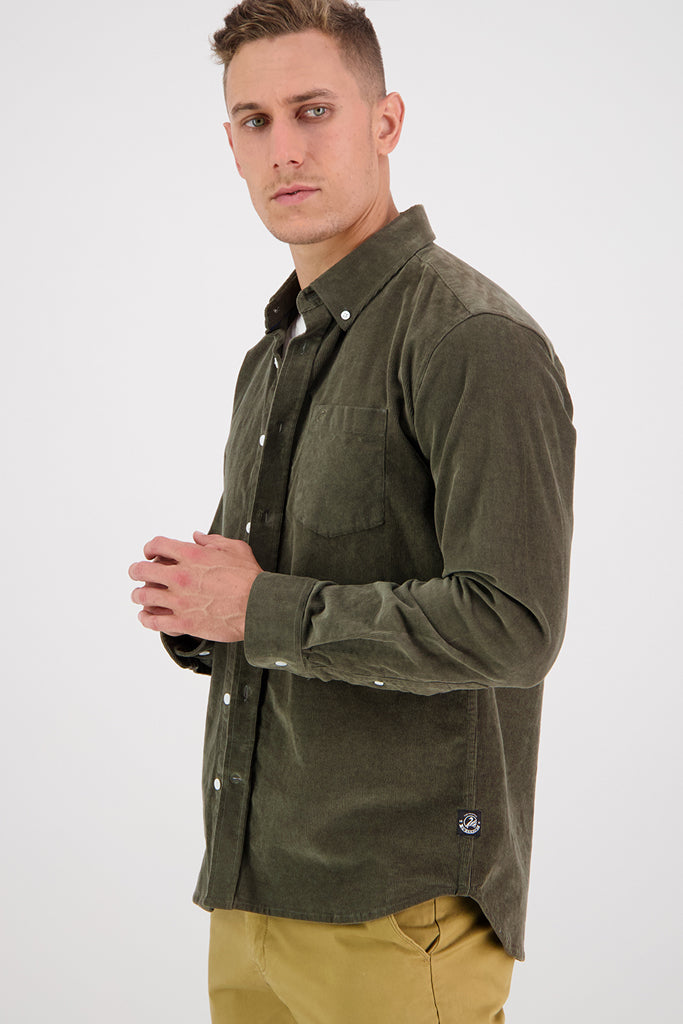 Swanndri Ranfurly Corduroy Shirt Olive