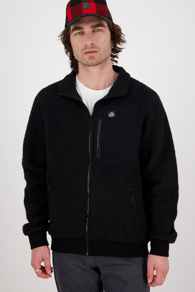 Swanndri Churchill Wool Fleece Jacket - Black