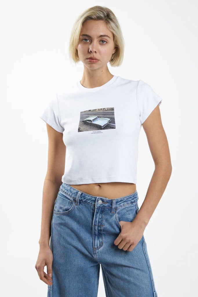 Pointelle Tee - Navy - The Canyon