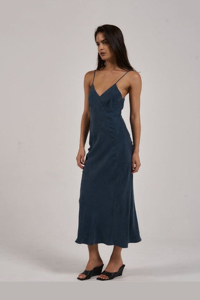 Thrills Chelsea Full Length Slip Dress New Teal