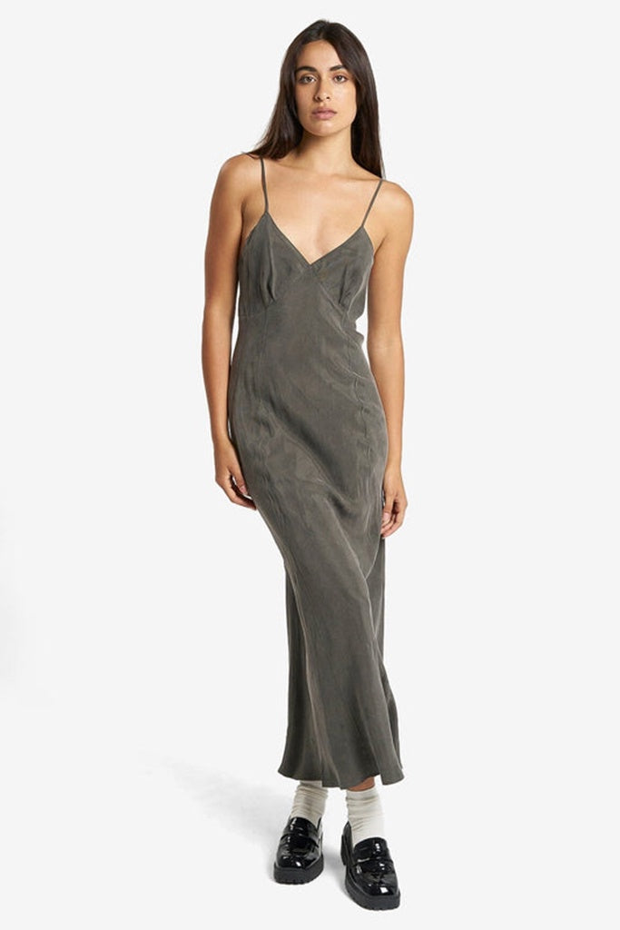 Thrills Chelsea Full Length Slip Dress Truffle