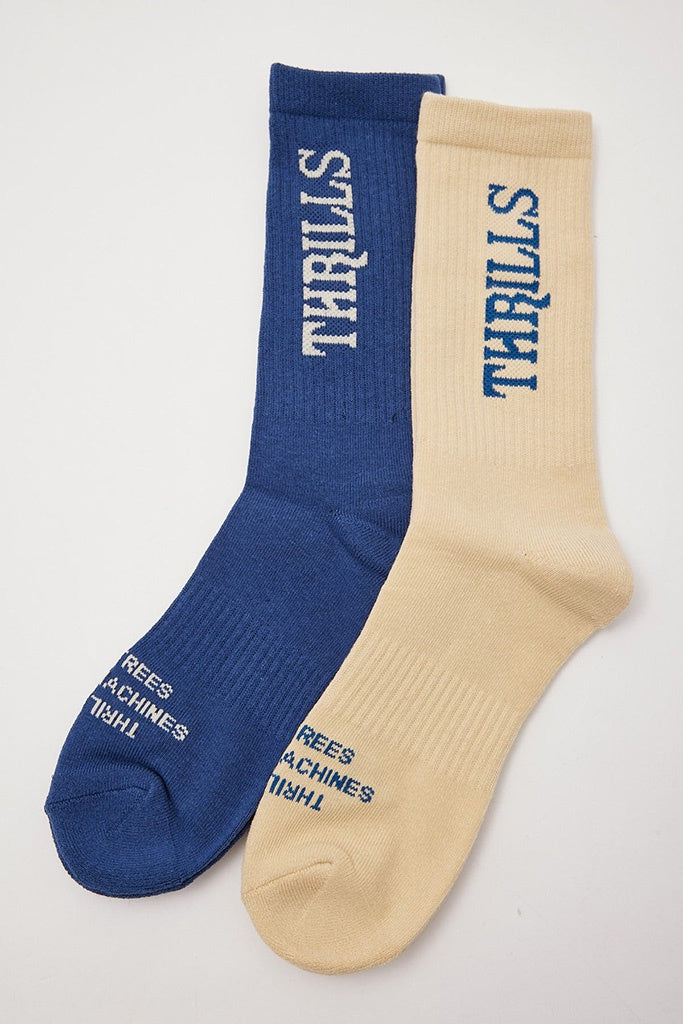 Thrills Healing Rays 2 Pack Sock Botanical Blue - Pavement