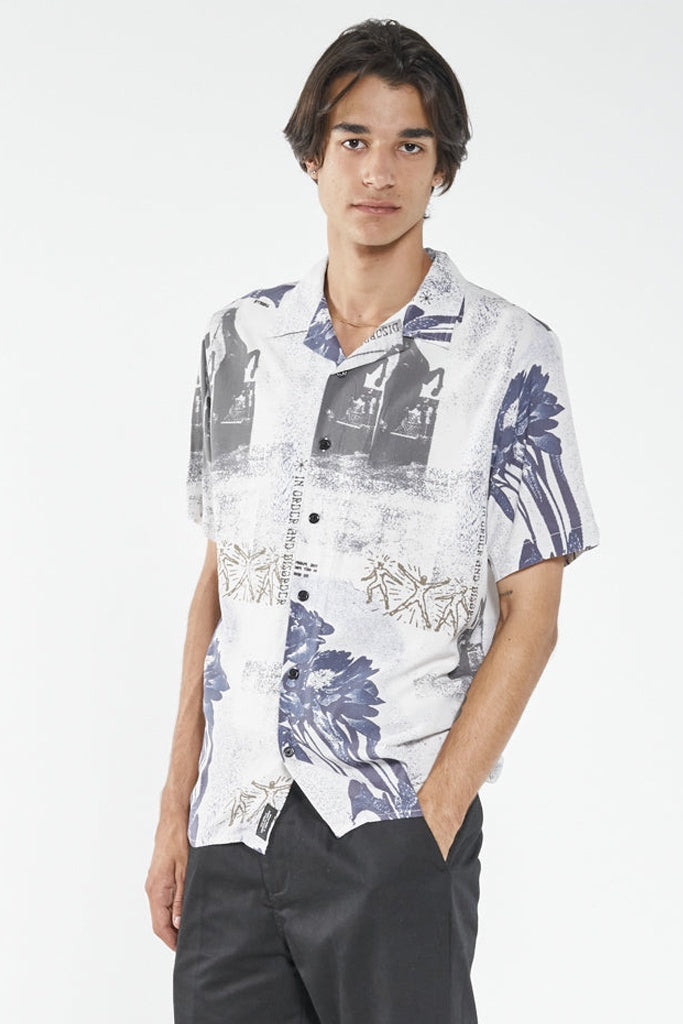 Thrills In Order &amp; Disorder Bowling Shirt White