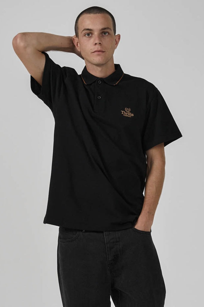 Thrills King Embro Polo - Black