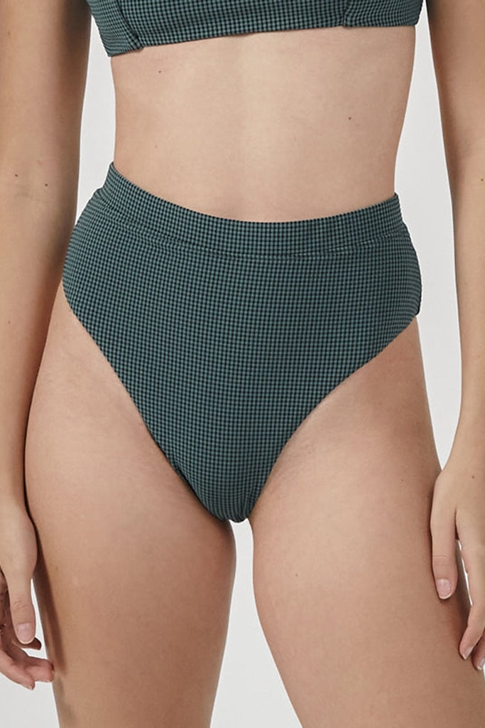 Thrills Paradise Code High Cut Bikini Bottom - Mallard Green