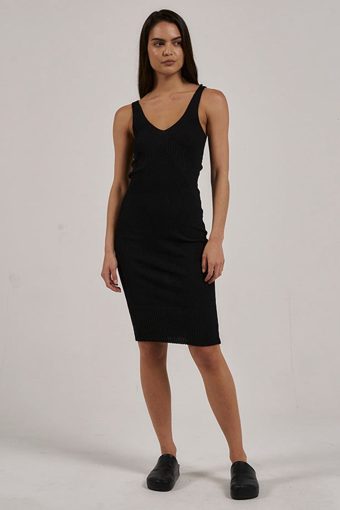 Thrills Silvia Knit Dress Black