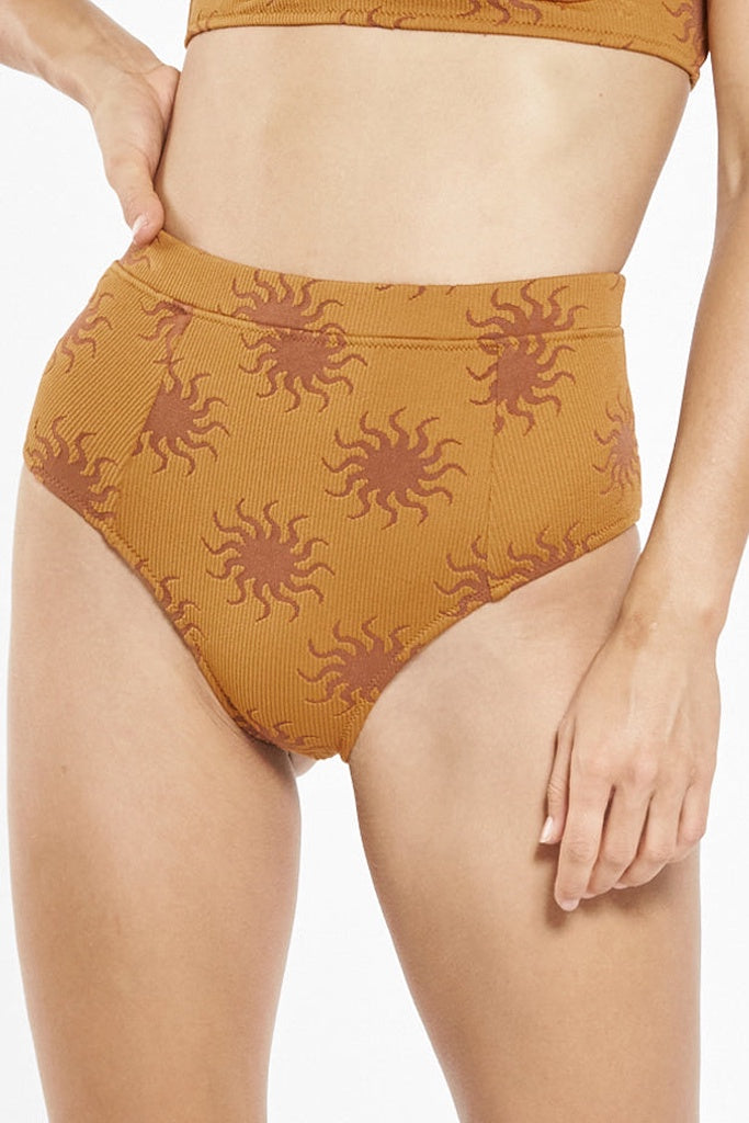 Thrills Solstice High Waist Bikini Bottom Clay