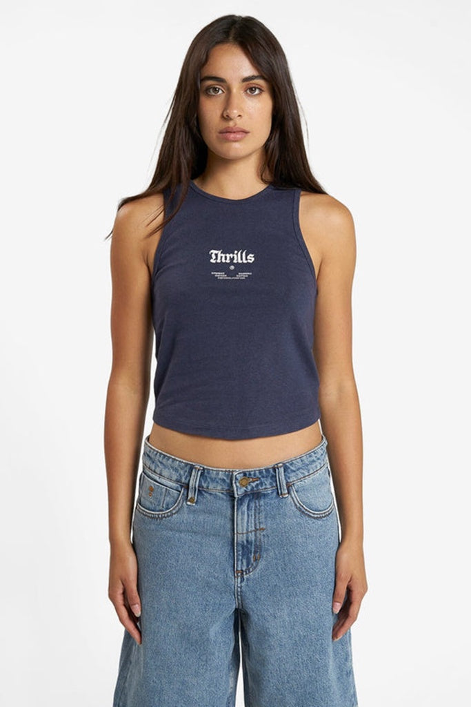 Thrills Wishes Come True Hemp Curve Tank Station Navy