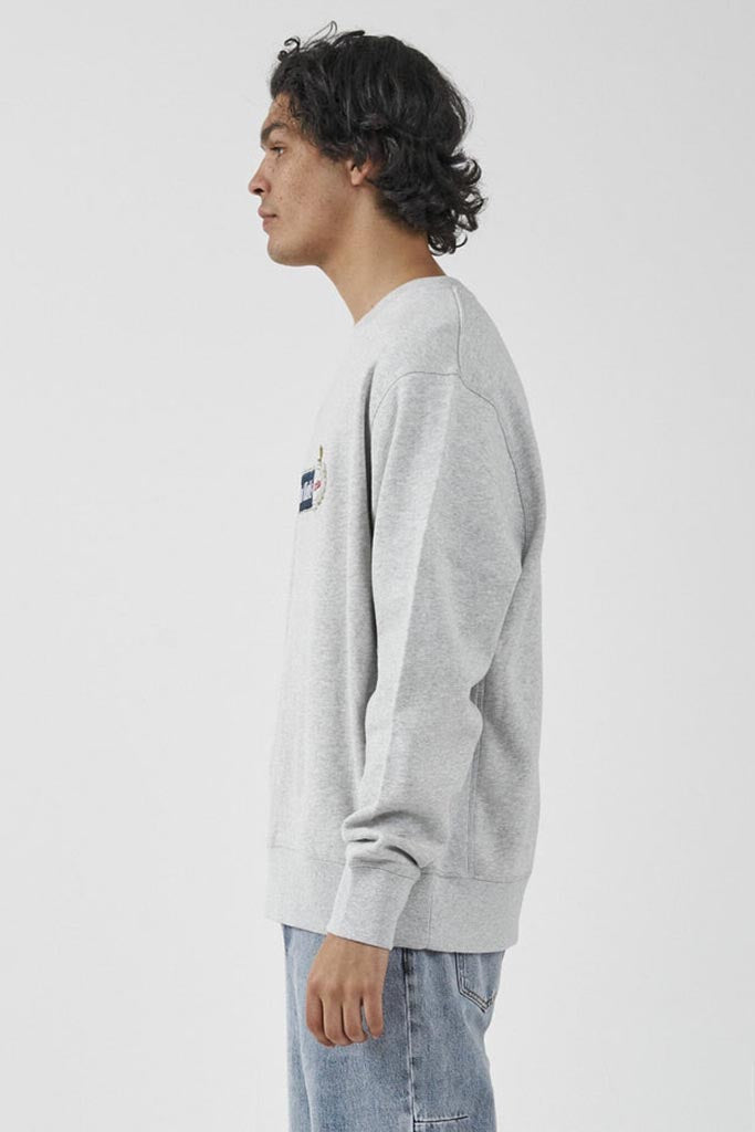 Thrills Habitually Bad Oversize Crew Fleece Snow Marle