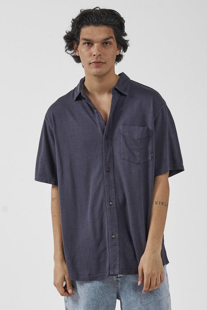 Thrills Hemp Thrills Oversized Short Sleeve Jersey Shirt Marine Blue