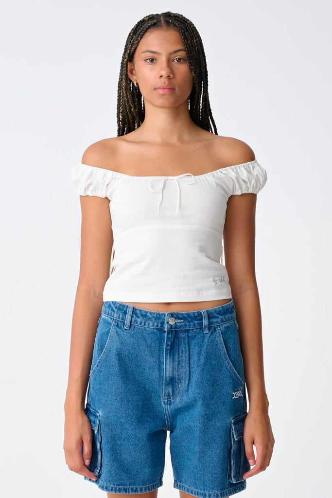 XGIRL Mills Puff Sleeve Top White