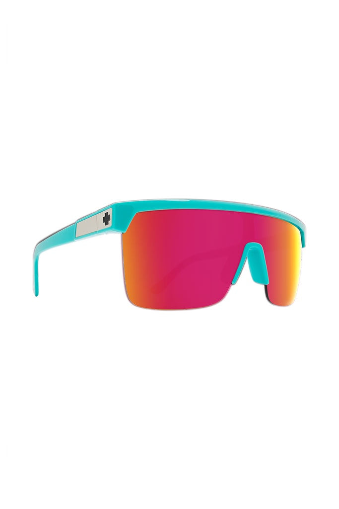 Spy Flynn 5050 Teal HD Grey Green w Pink Spec Mirror