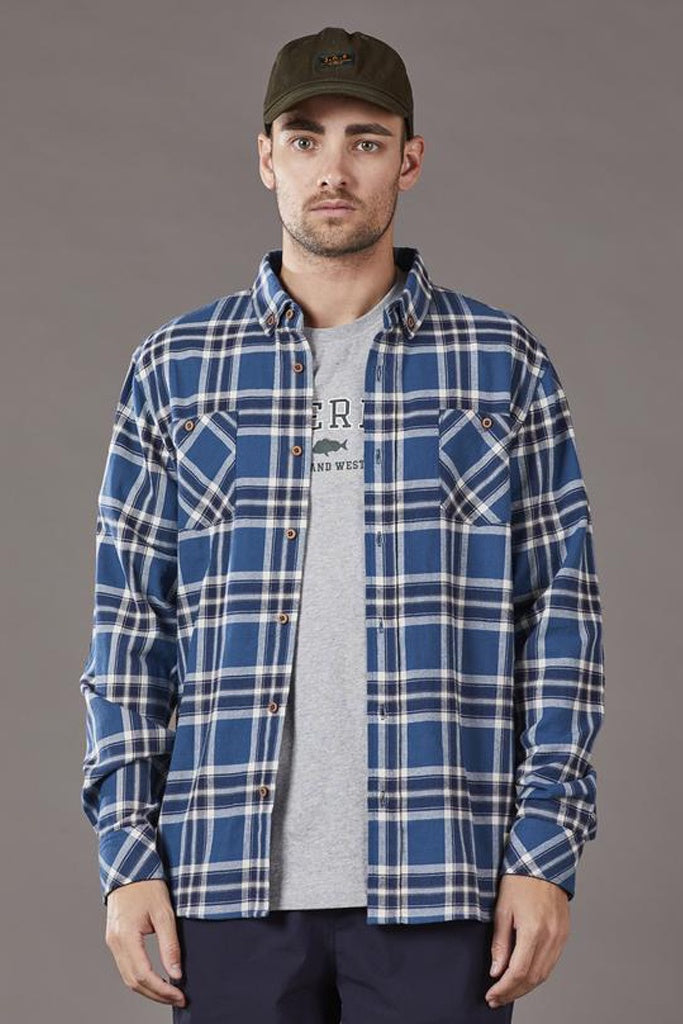 Just Another Fisherman L/S Flanagan Flannel Teal Check