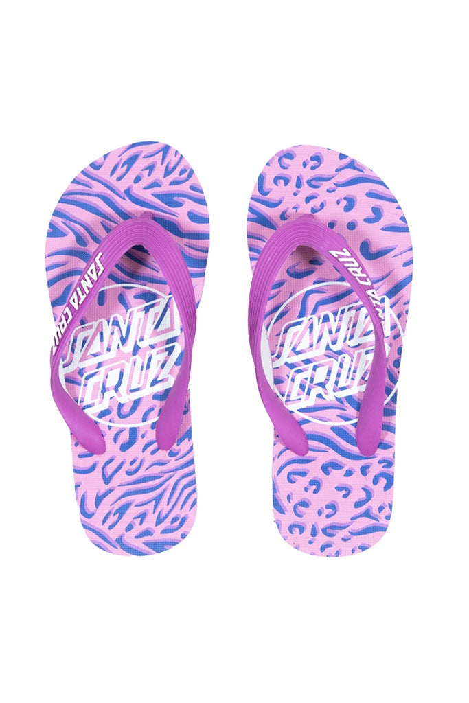 Santa Cruz Opus Dot Zebra Marble All Over Thongs Orchid