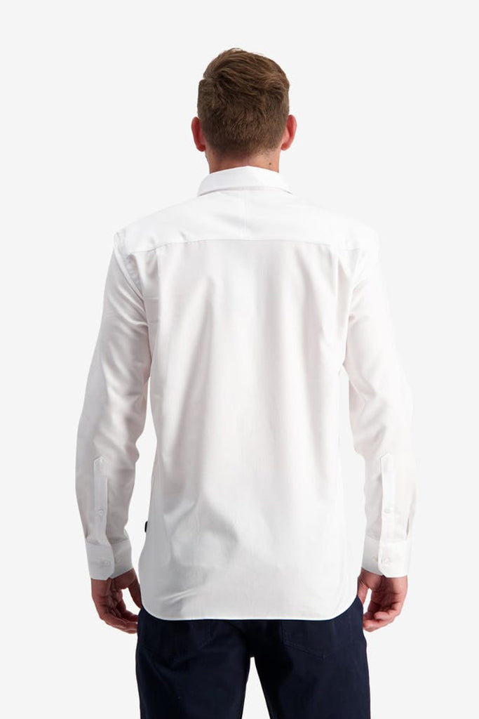 Swanndri Barrington L/S Shirt Self Stripe White